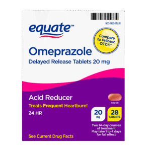Equate Omeprazole Delayed Release Tablets 20 mg, Acid Reducer, 28 Count