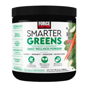 Force Factor Smarter Greens Daily Wellness Greens Powder, Superfood Greens Supplement, 30 Servings