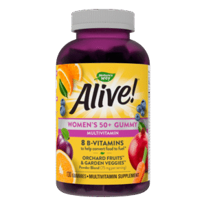 Alive! Women's 50+ Daily Multivitamin Gummies, Mixed Berry Flavored, 130 Count